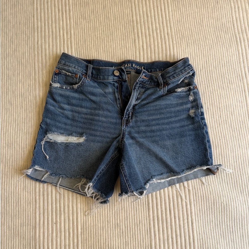 American Eagle Outfitters Distressed Blue Jean Shorts